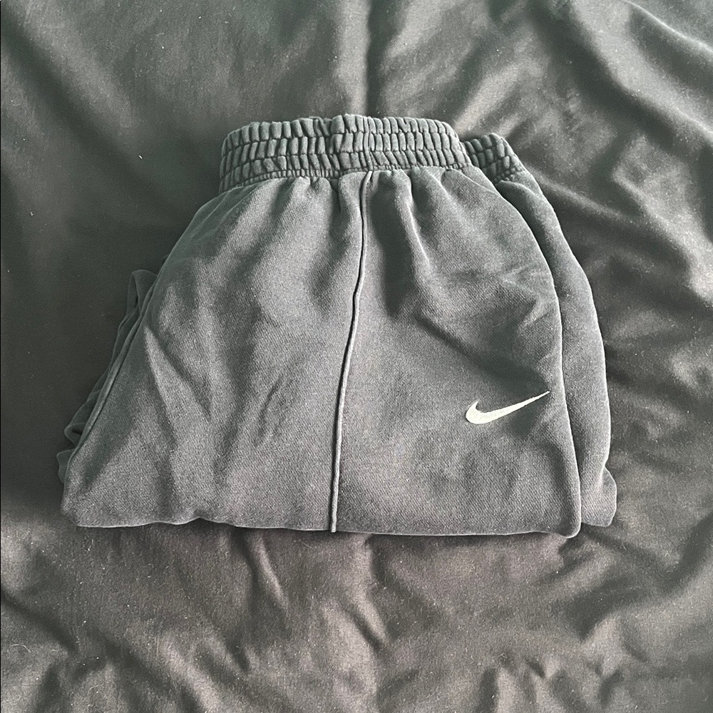 Nike Cuffed Charcoal/Black Swoosh Joggers